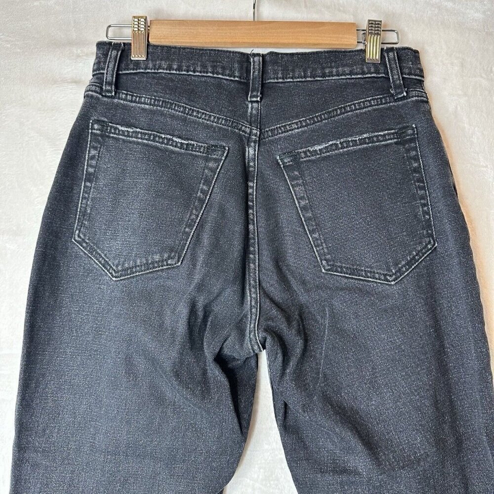 Abercrombie & Fitch Jeans 27/4S Black Ankle Straight Ultra High Rise Distressed - Picture 8 of 11
